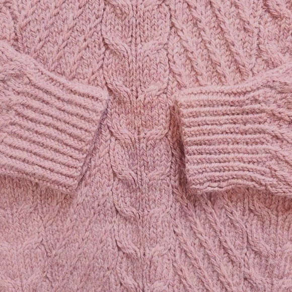 Handmade Aran Style New 100% Wool Cardigan Richly Textured Plush Cables & Ribs - Picture 7 of 10